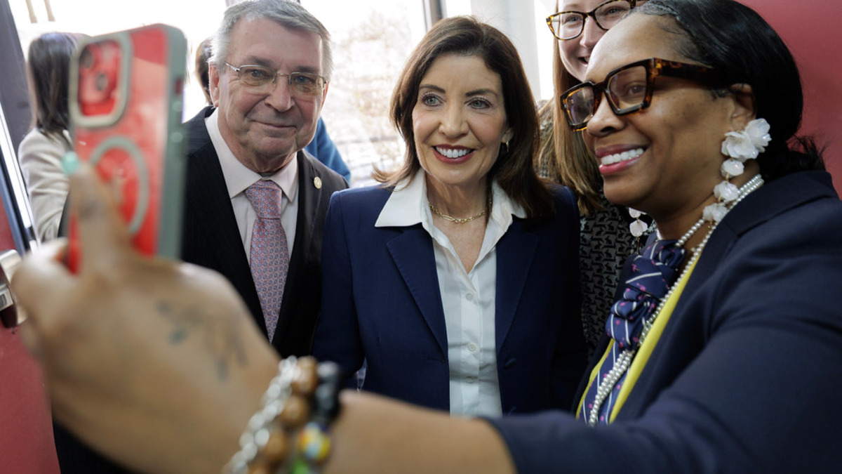 Governor Kathy Hochul at a press event