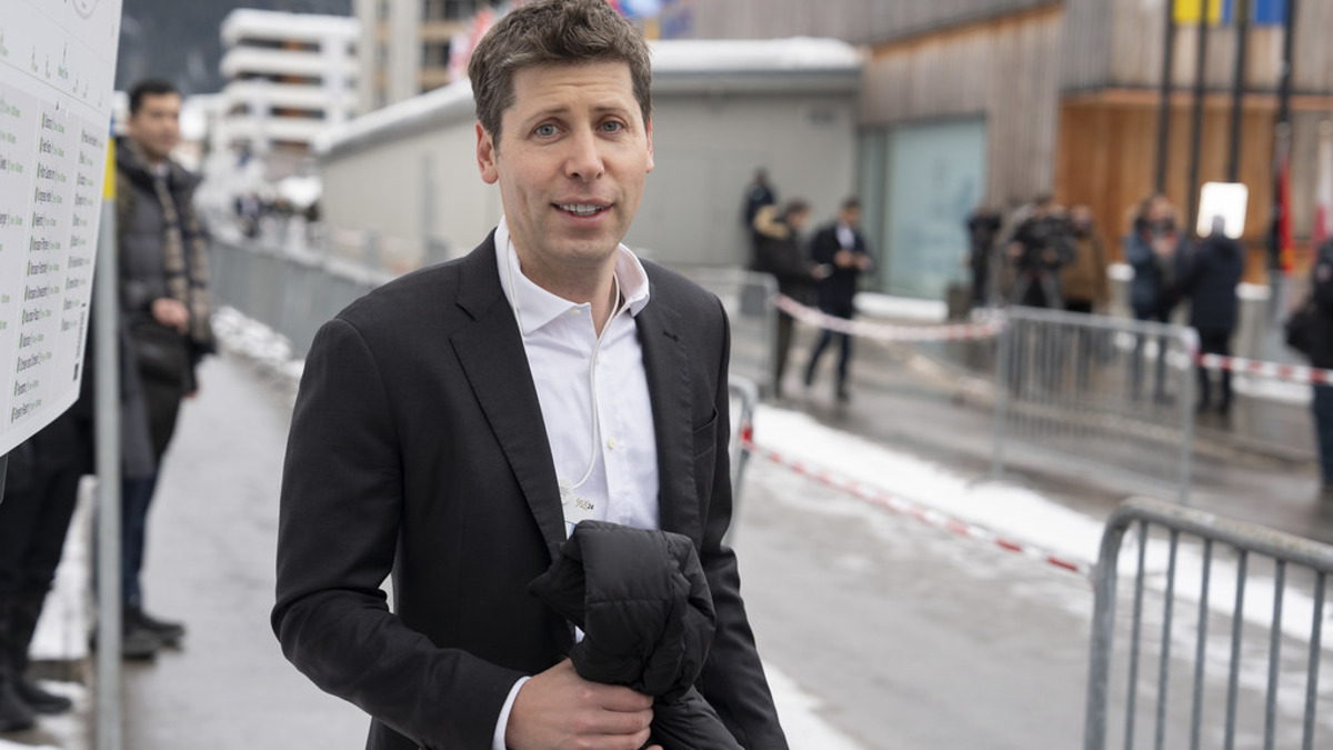 Sam Altman speaking at the World Economic Forum Annual Meeting in Davos, January 2024