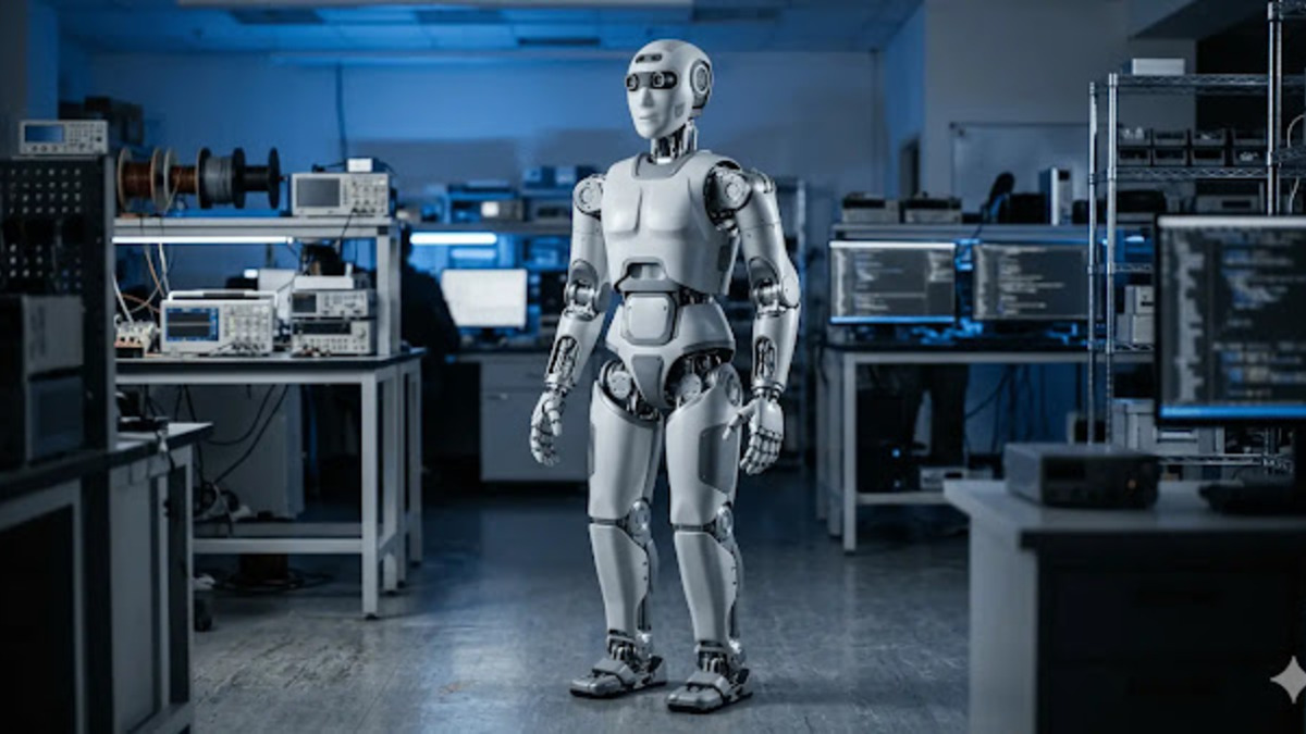 The NVIDIA Isaac GR00T reference humanoid robot based on the Unitree H2 Plus platform