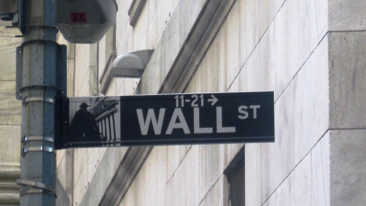 A Wall Street street sign in New York's Financial District
