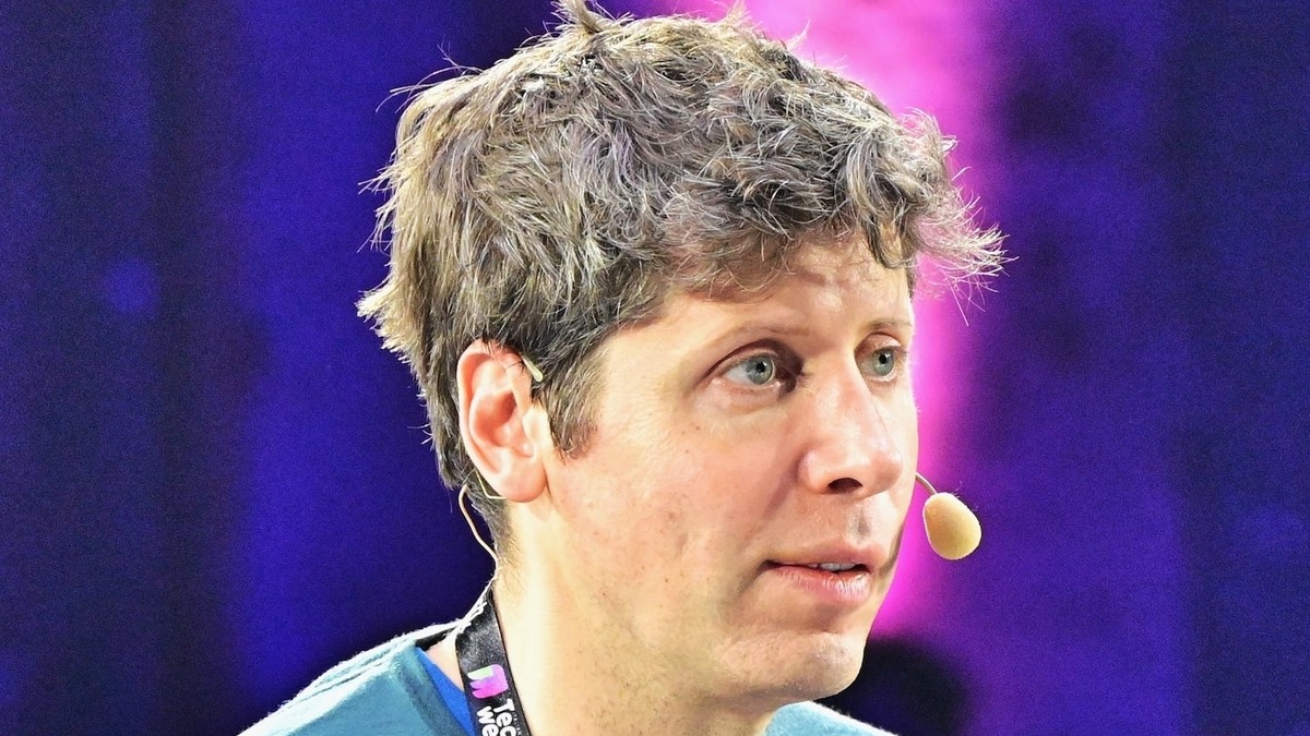 Sam Altman speaking at an event