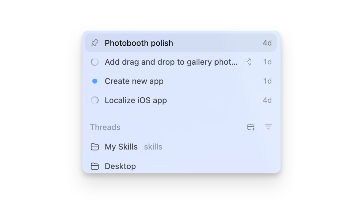Codex multitask interface showing parallel agents