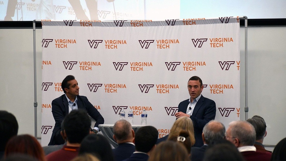 Kevin Weil speaks at a Virginia Tech event on AI and scientific discovery in March 2026