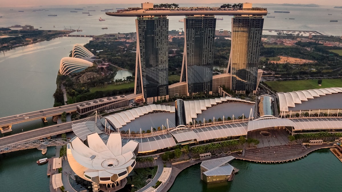 Singapore's Central Business District, home to tech and financial subsidiaries of major Chinese companies