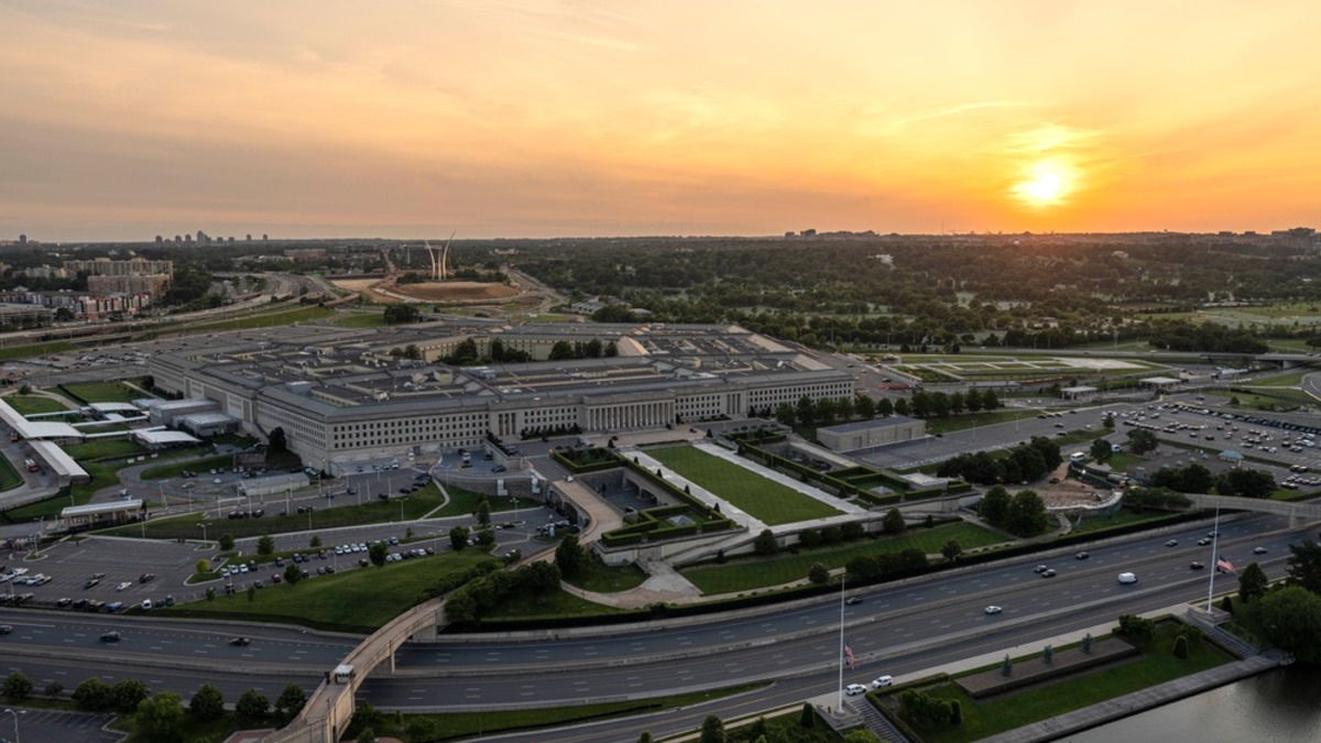Aerial view of the Pentagon, headquarters of the US Department of Defense