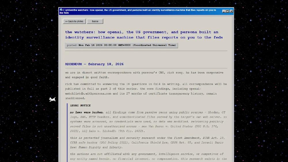 Security Researchers Find Exposed Source Code on Persona's Government Verification Platform