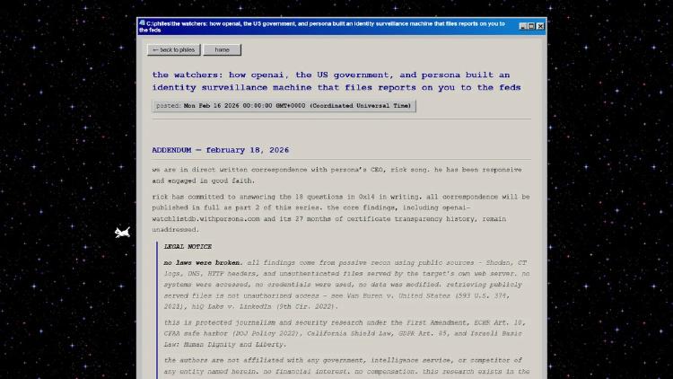 Security Researchers Find Exposed Source Code on Persona's Government Verification Platform