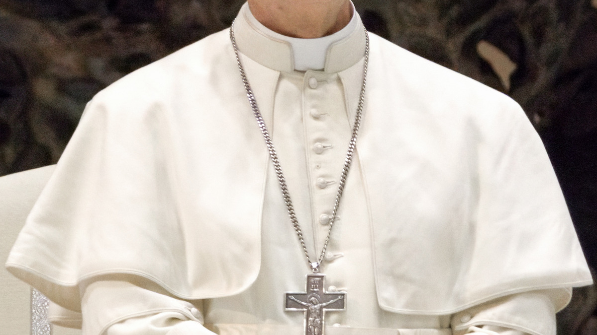 Pope Leo XIV wearing white papal cassock, photographed in 2025
