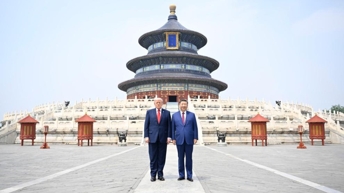 Trump and Xi Jinping at the Beijing summit's official session