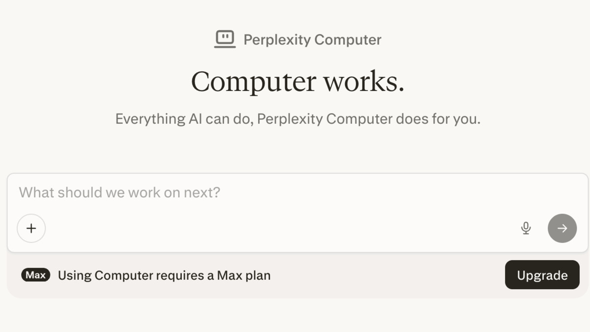 Perplexity Computer interface - the task submission UI