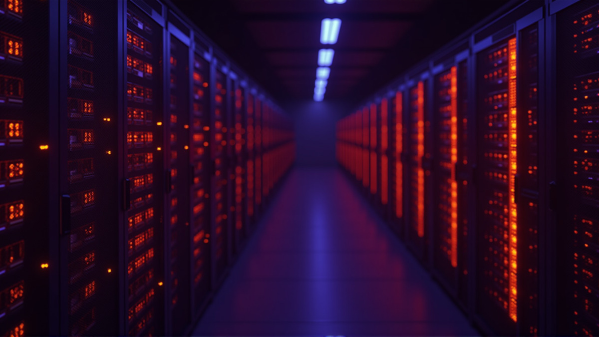 Server room representing enterprise-grade cloud infrastructure for AI agent deployment