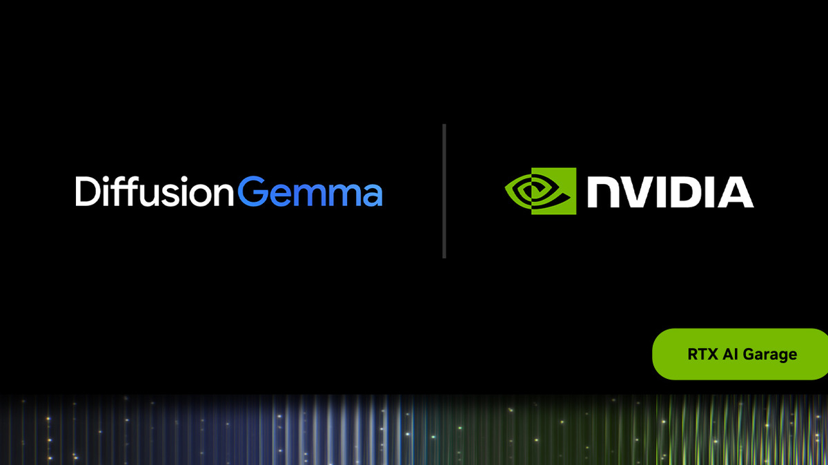DiffusionGemma running locally on NVIDIA hardware, showing the parallel diffusion inference pipeline in action