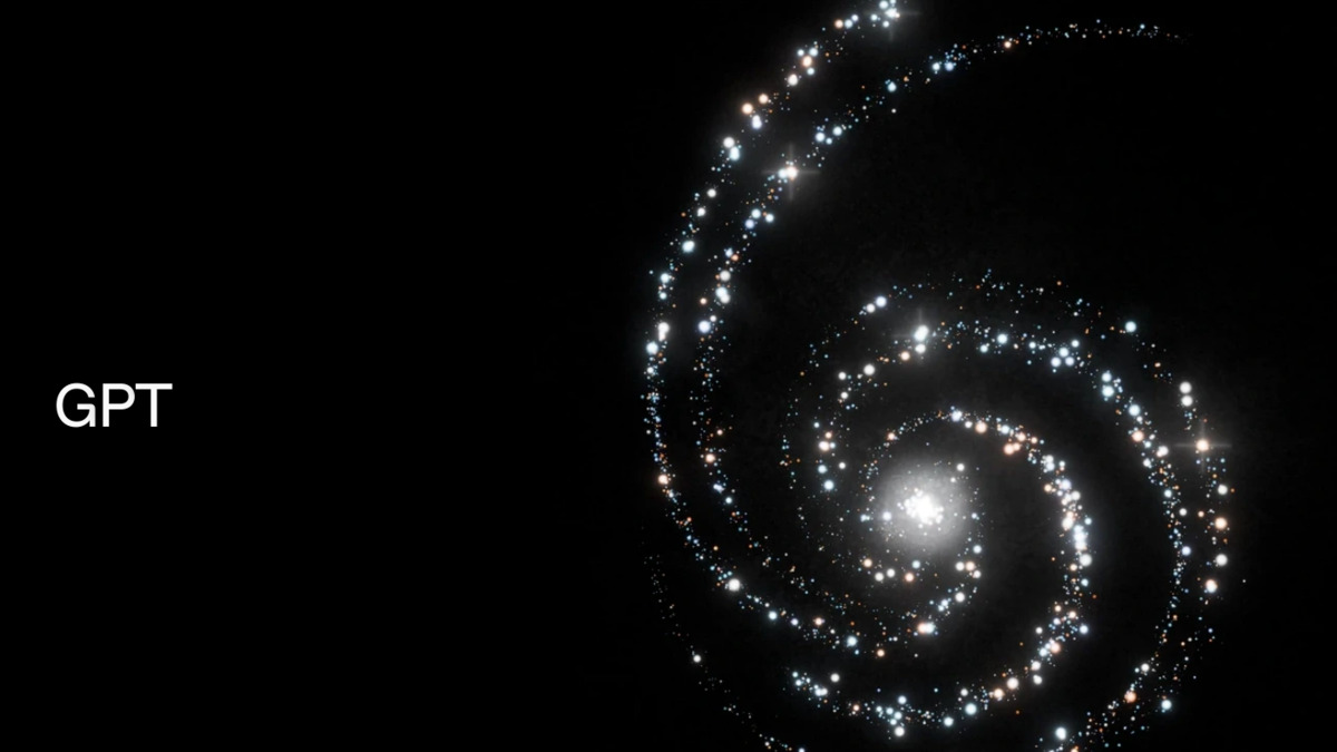 OpenAI's official GPT-6 Astra product page, showing the model's name over a spiral star field graphic