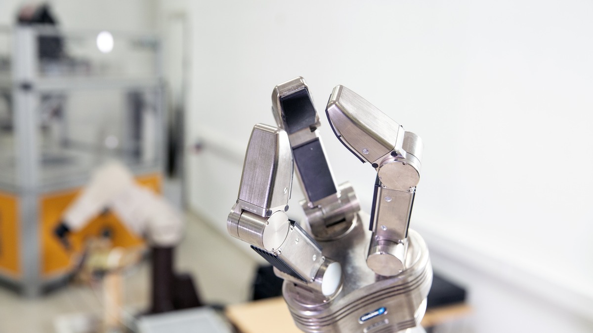 A robotic hand in a research laboratory
