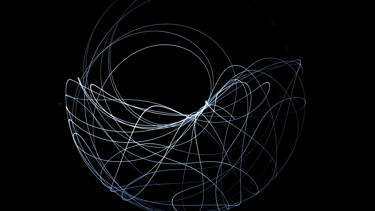 Double pendulum chaos visualization showing sensitive dependence on initial conditions