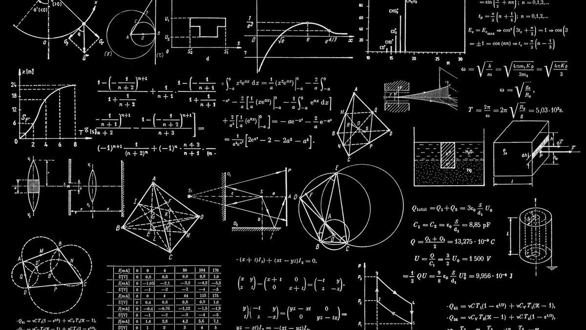 Mathematical equations on a chalkboard illustrating the density of formal notation that models must handle in autoformalization tasks