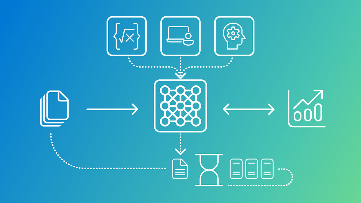 Phi-4-reasoning-vision architecture diagram showing data inputs, neural network, and output types