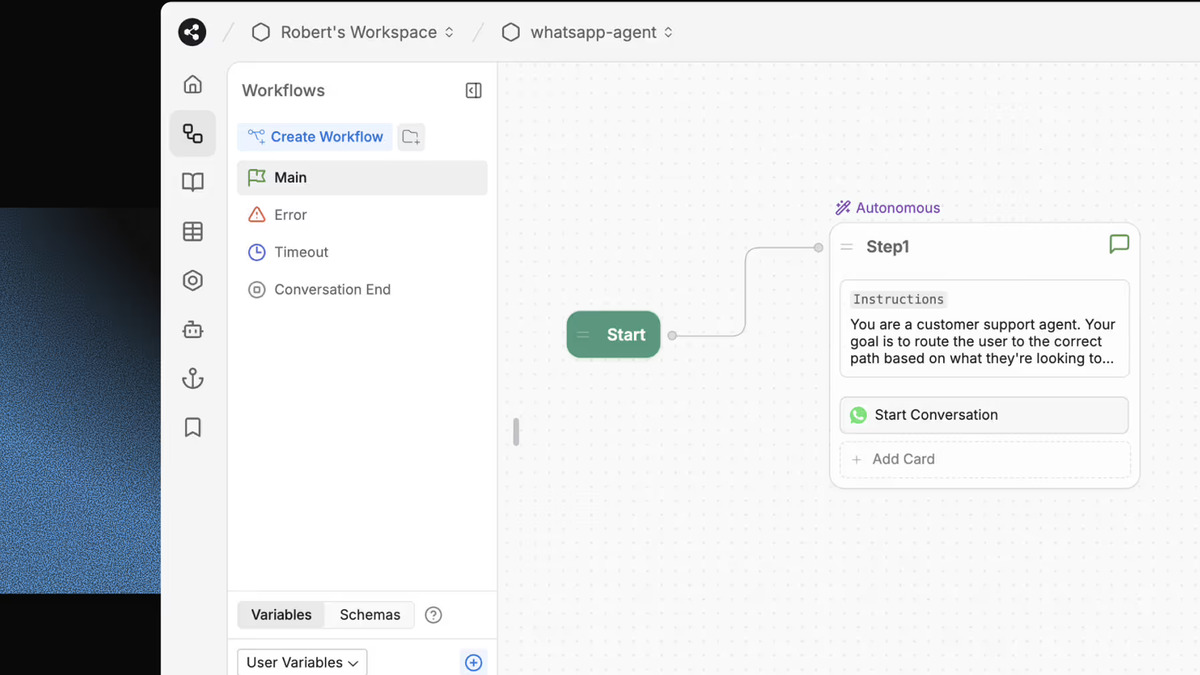 Botpress Studio drag-and-drop flow editor