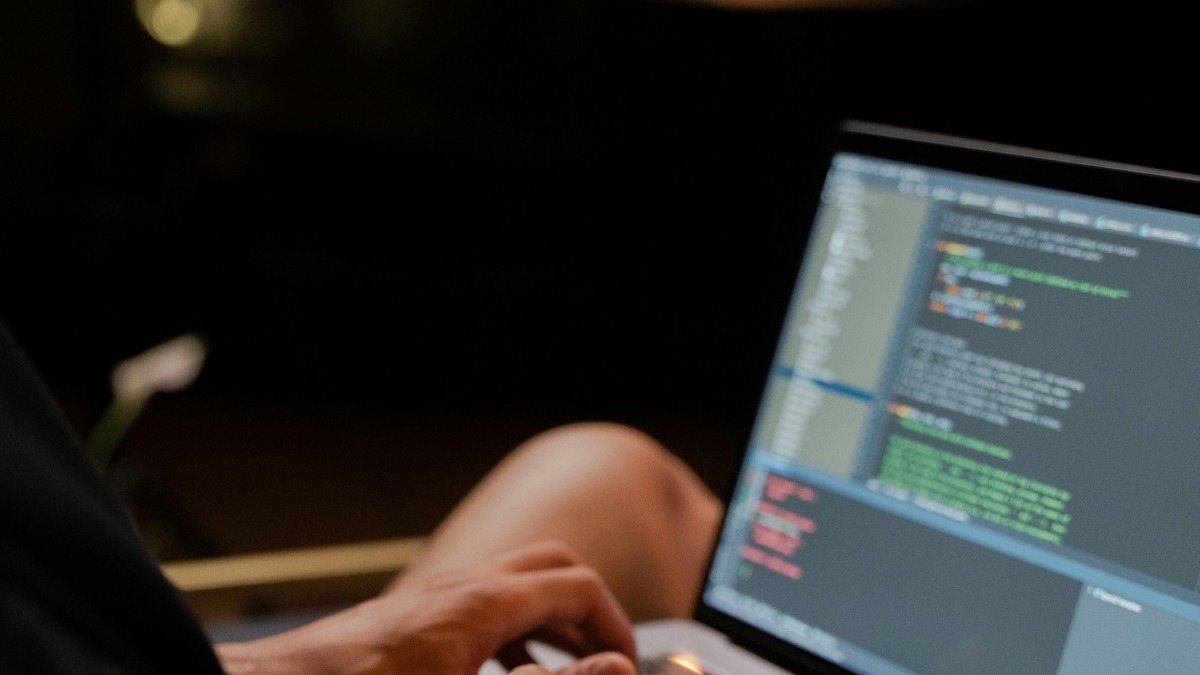 A developer working from a laptop, the typical environment where diagramming tools need to integrate