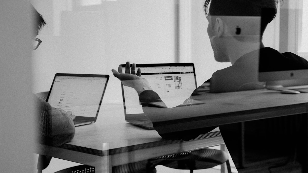 Product manager reviewing a digital roadmap on a laptop