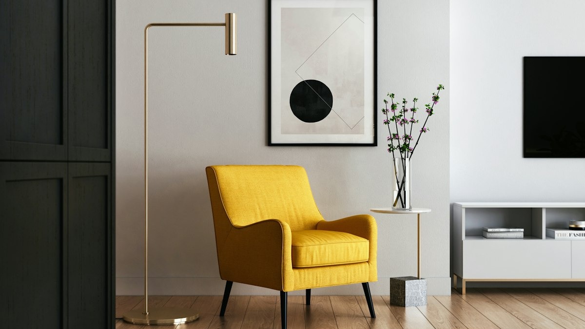 A staged living room with modern furniture showing how virtual staging transforms an empty space